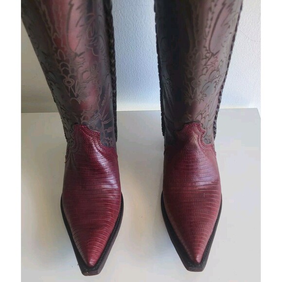 Corral Women's Faded Burgundy Lizard Western Cowgirl Boots Size 8M - Picture 2 of 13